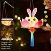 Lanternas do Festival do Meio do Outono Estilo Antigo Lótus Lanternas de Mão Kit de Material DIY para Crianças de Jardim de Infância Lanternas de Coelho Lótus