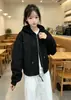 Jaqueta Two-in-One Patchwork com Capuz para Mulheres, Novo Estilo Primavera e Outono, Solta, Casual, Emagrecedora, Estilosa, Versátil, Casaco Curto