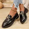 Zapatos para mujer de talla grande, nuevos mocasines negros sin cordones de la primavera 2026, zapatos pequeños de cuero estilo británico vintage
