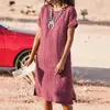Ropa de mujer transfronteriza, exportación de eBay, vestido con abertura, plisado, Amazon, estilo europeo y americano, cuello redondo, manga corta, para mujeres