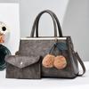 Bolso de Mujer Transfronterizo 2023 Nuevo Bolso de Mano Retro Gran Capacidad Moda Versátil Bolso de Mujer Textura Simple Juego de Dos Piezas