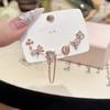 Pendientes de Lujo Alto con Diseño Único de Cruz de Lazo, Clavos para Cartílago, Pendientes con Aguja de Plata S925 para Mujer
