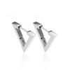 Aretes de triángulo de acero de titanio con superficie de paisaje simple de lujo ligero, exquisitos coreanos, oro rosa, acero inoxidable, venta al por mayor