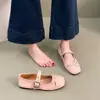 Sapatos Rasteirinhas de Bico Quadrado para Mulheres 2025 Primavera e Verão Novo Estilo Moda Retrô Francesa Versátil Sapatos de Laço de Boca Rasa para Mulheres