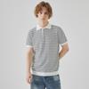 Camisa Polo Rayada de Contraste para Hombre APO Manga Corta Verano para Hombre de Alto Nivel Casual de Negocios Top Camiseta de Punto