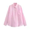 Camisa feminina de manga comprida com decote em V ombro a ombro estilo francês acinturada, novo top elegante para primavera e outono para o trabalho