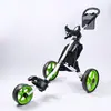 Carro de Golf True Golf Bag Trolley de Tres Ruedas Ligero Plegable con Portabotellas de Agua Aleación de Aluminio