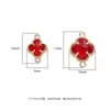 Cobre Relleno de Oro de 18K Cristal Circonita Borde Trébol de Cuatro Hojas Doble Colgante Accesorios Colgante Hecho a Mano DIY Accesorios para Joyería Venta al por Mayor