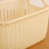 Cesta de Almacenamiento Doméstico de Mimbre de Imitación Calado Cesta de Almacenamiento de Plástico de Gran Capacidad con Asa Cesta de Almacenamiento para Artículos Varios para Baño Dormitorio