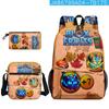 Mochila Escolar Bolso de Hombro Estuche para Lápices Set de Tres Piezas Juego Nuevo Producto Transfronterizo Impreso 3D Robloxblox Fruta