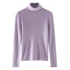 Suéter de Cachemira para Mujer con Cuello Alto, Nuevo Color Sólido de Otoño e Invierno, Suéter Base de Punto Fino de Lana de Manga Larga con Costilla