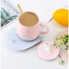 Taza Cerámica Calentadora Automática de Temperatura Controlada 55 Grados para Parejas, Boda, Día de la Mujer Regalo Práctico, Recuerdo, Publicidad