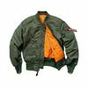 Traje de Béisbol Americano Engrosado Otoño e Invierno Verde Militar Chaqueta Bomber MA-1 talla grande Cuello Vertical Chaqueta de Trabajo para Hombre
