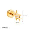 Aretes de Acero Inoxidable Oro de 18K Zircón Acero de Titanio Mini Piercings de Nariz de Rosca Piercing Anillos para Ombligo Joyería Transfronteriza Europea y Americana