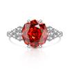 Tiktok Xiaohongshu Anel de Pedra Preciosa Colorida Corte Rosa Moda Transfronteiriça Europeia e Americana Diamante de Alto Carbono Simples Joias Dropshipping ao Vivo
