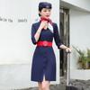 Vestido da moda manga feminina hotel recepção joalheria roupas de trabalho aviação faculdade escola uniforme China Eastern Airlines aeromoça uniforme