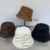 Nuevo Sombrero de Pescador de Pana Plegado Estilo Coreano para Mujer Otoño e Invierno Versátil Sombrero de Cubo Moda Sombrero de Sol Casual para Exteriores