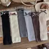 Meias infantis no atacado, meias quentes de outono e inverno para meninas, meias slouch xadrez retrô com laço, meias de tricô para panturrilha