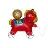 Globo de Aluminio Año Nuevo Caballo Zodiaco Dibujo Animado Pony con Ruedas Caminando De Pie Regalo para Niños Accesorio para Fotos