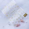 Pegatinas para uñas con diseño de ojo de gato y fuegos artificiales, superventas, número 1, hermosas y románticas pegatinas para uñas de Aurora, color blanco y hada.