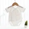 Roupas de Bebê Verão Macacão de Manga Curta Tipo a Macacão de Bebê Fino Pequena Estampa Floral Macacão Triângulo para Recém-Nascido