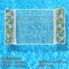 Hamaca Inflable de Agua con Estampado Floral Malla de PVC Flotador de Piscina Tumbona Plegable para Adultos Tabla Flotante de Agua Transfronteriza