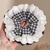 Scrunchie floral multicamadas estilo coreano, elástico de cabelo de alta qualidade, corda para coque estilo preguiçoso, acessório de cabelo elástico