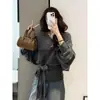 Tamanho Plus Estilo Coreano Estilo Preguiçoso Gola V Manga Morcego Malha para Mulheres Outono e Inverno Alças na Cintura Efeito Emagrecedor Top de Malha