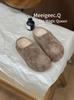 Zapatos de Piel Sintética para Mujer, Medias Pantuflas con Punta para Usar Afuera, Nuevos Versátiles para Otoño e Invierno 2025, Chanclas Birkenstock Slip-On