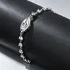 Pulsera de plata de ley S925 con moissanita de corte marquesa, ajustable y retráctil, pulsera versátil de moda nicho para mujer
