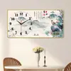 Reloj de pared para sala de estar con calendario, temperatura, reloj de pared para sala de estar, simple, moderno, lujo ligero, reloj sin perforaciones, reloj de pared