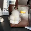 Pingente de Bolsa Coelho de Pelo de Vison Real para Mulheres, Exquisito e de Luxo, Chaveiro de Carro de Coelho de Pelúcia, Boneca Pequena
