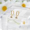 Pendientes elegantes de plata de ley 925 con diseño de ojo de diablo y diamantes, con hebilla para oreja, de estilo coreano, combinables con todo, ligeros y lujosos, para mujer.
