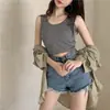 Camisola de Algodón para Mujer, Verano 2026, Estilo Corto, Estilo Bm, Ropa de Verano Exterior, Crop Top, Estilo de Celebridad de Internet, Sexy sin Mangas, Estilo Estudiante