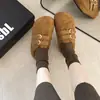 Sandalias Birkenstock de Suela Gruesa Otoño/Invierno con Hebilla Doble Dorada para Mujer 2026 Retro Gamuza Suela Suave Slip-on Perezoso Casual Versátil Zapatillas de Algodón