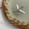 Anillo de Estilo Vacacional de Plata con Diseño Exagerado de Estrella de Mar Cóncavo y Convexo para Mujer, Abierto Ajustable, Anillo Geométrico Versátil