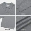 Suéter de otoño e invierno para hombre, de lujo ligero, de alta gama, con cuello camisero, polo de punto, manga larga, casual, estilo 'old money', estilo de negocios, ropa para hombre