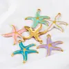 Colgante de Estrella de Mar con Goteo de Aceite de Acero Inoxidable 304 Transfronterizo Serie de Animales Marinos de Verano Colgante Individual Accesorios de Joyería DIY