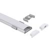 Canaleta de Aluminio para Tira de Luz Lineal sin Ranura, Canal de Luz en Forma de U para Techo Montado en Superficie, Perfil de Aluminio Hecho de Aleación de Aluminio Grado Aeronáutico 6063