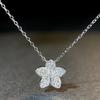 Collar de plata esterlina S925 para mujer, estilo ins, sencillo, resistente a la decoloración, cadena de flores, margaritas, cinco flores, Joker, cadena pequeña, venta al por mayor