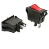 Interruptor de balancim, grande KCD3B2, fenda dupla 16*32mm, 3 pinos, 2 posições, preto, iluminado, interruptor de força