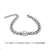 Joyería de Marca de Moda Estilo Minimalista Estudiante Cara Sonriente Letra Cuadrado Acero de Titanio Pulsera que No se Desvanece Unisex Cadena de Pareja