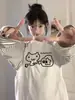 2025 Nueva Camiseta de Manga Larga con Empalme de Color de Contraste Estilo Casual Perezoso Ins Diseño de Nicho Cuello Redondo Top Versátil para Mujer