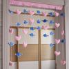 Cortina de Puerta con Velcro Adhesivo sin Perforaciones para Habitación Infantil con Puntadas Divertidas, Amor, Hogar, Cifrado, Partición