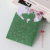 Tarjeta de felicitación de boda de papel brillante transfronterizo, corte láser, sobre de invitación de bendición de boda, invitación para el novio y la novia, stock listo