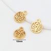 Colgante Pequeño de Ábaco con Carácter de Fortuna de Oro Real Chapado en Oro de 18 Quilates para Joyería DIY, Dijes Pequeños, Aretes, Colgantes para Orejas, Pulseras, Collares D105