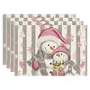 Amazon Manteles Navideños Muñeco de Nieve Árbol de Navidad Manteles Decoración de Mesa de Comedor Occidental Manteles Aislantes Fiesta Navideña