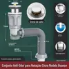 Conjunto Universal de Tubo de Dreno para Pia de Banheiro para Drenagem Horizontal na Parede, Solução de Tubo de Dreno para Pia à Prova de Odores