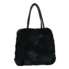 Bolso de felpa para mujer, bolso de hombro multifuncional, gran capacidad, adecuado para el trabajo y los viajes, tacto lujoso, bolso de mano sin costuras