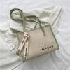 Bolsa feminina tecida 2022 nova primavera simples bolsa tote grande capacidade palha tecida feminina Coreia do Sul bonita bolsa transversal